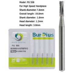 Wave Dental Carbide Burs FG 556 557 169L 701L High Speed Burs Friction Crip 19mm