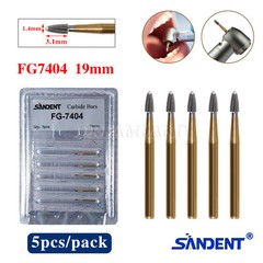 SANDENT Dental FG Burs Diamond Tungsten Carbide Drill for High Speed Handpiece
