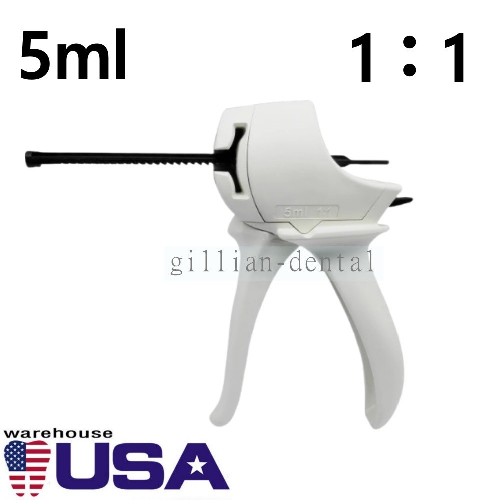 5ml Dental Impression Mixing Gun 1:1 Universal Cartridge Dispenser Delivery gun