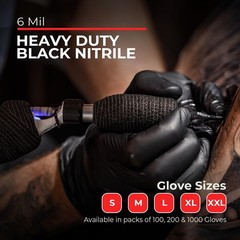 Nitrile Gloves Heavy Duty 6 Mil Black Disposable Latex Free Case of 1000 London