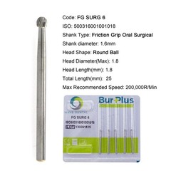 Wave Dental Round Burs Carbide Surgical FG SURG 25mm High Speed 19mm FG 6 4 8 2