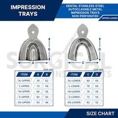 50 Dental Metal Impression Trays Solid