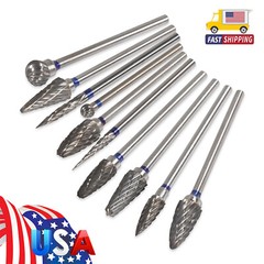 10 Pcs Dental Lab Tungsten Steel Carbide Burs Polishing Bur Drills HP 2.35mm Kit