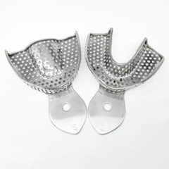 Dental Autoclavable Metal Impression Trays Stainless Steel Upper + Lower Choose
