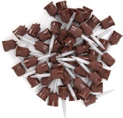Dental Brown Short Temporary Cement HP Mixing Tips Impression (100/Pack)