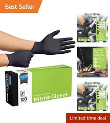 100 Disposable Nitrile Exam 3-6 mil Latex Free Medical Cleaning Food-Safe Gloves