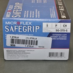 (500) Ansell MicroFlex SafeGrip Gloves SG-375-S, S, Size 7 S Small, Blue Latex