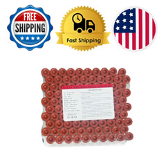 Vacuum Blood Tube Clot Activator 10ML RUBBER RED Top, EXP 2025, PET/Glass