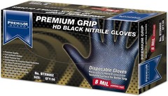 Case of 500 Gloves – Premium Grip MEDIUM HD Black Nitrile Gloves 50/Box