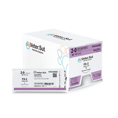 Vetersut VetCRYL Polyglactin, USP 2-0, 3/8 19mm reverse cutting Suture