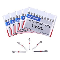 AZDENT Dental FG Diamond Bur Football Shape Egg Fine Grit Red High Speed