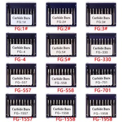 15 Types Dental Carbide Bur Drill FG Tungsten Round for High Speed Handpiece DN
