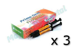 Prime-Dent Flowable Light Cure Dental A2 4-Syringe Kit #004-010A2 (Set of 3)