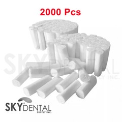 2000x Dental Cotton Rolls Premium Quality Size #2 Medium Nonsterile, 3/8″