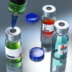 Sterile Empty Glass Vials with Self Healing Injection Port, 2ml Clear Pack