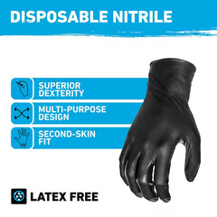 100-Count 4Mil Disposable Nitrile Work Gloves – Large