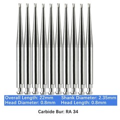 Vakker 10PC/PACK Dental Low Speed Carbide Burs Latch Type LA RA SURG
