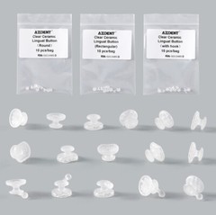 Dental Orthodontic Composite Clear Ceramic Lingual Buttons for Bondable Round