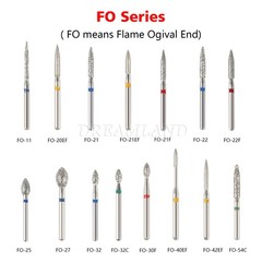 100 piezas/20 tipos Burr fresas de diamante salees FG medio 1,6mm Kit FG1.6MM