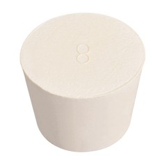 White Tapered Shaped Solid Rubber Stopper for Lab Tube Stopper Size 8 10Pcs