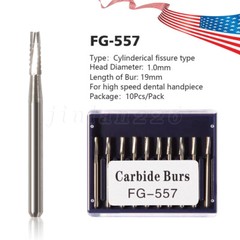 Dental Midwest FG #557 Clinic Length Cross Cut Carbide Burs 100pk （19mm）