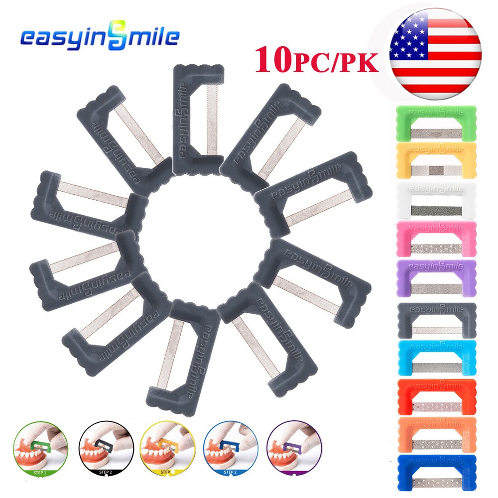 10pc Dental Interproximal reduction strips orthodontic IPR strips 0.1MM serrated