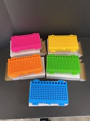 VWR Tube Rack with Lid Reversible Holds 0.2 – 1.5 ml Tubes Asst Colors 10 Racks