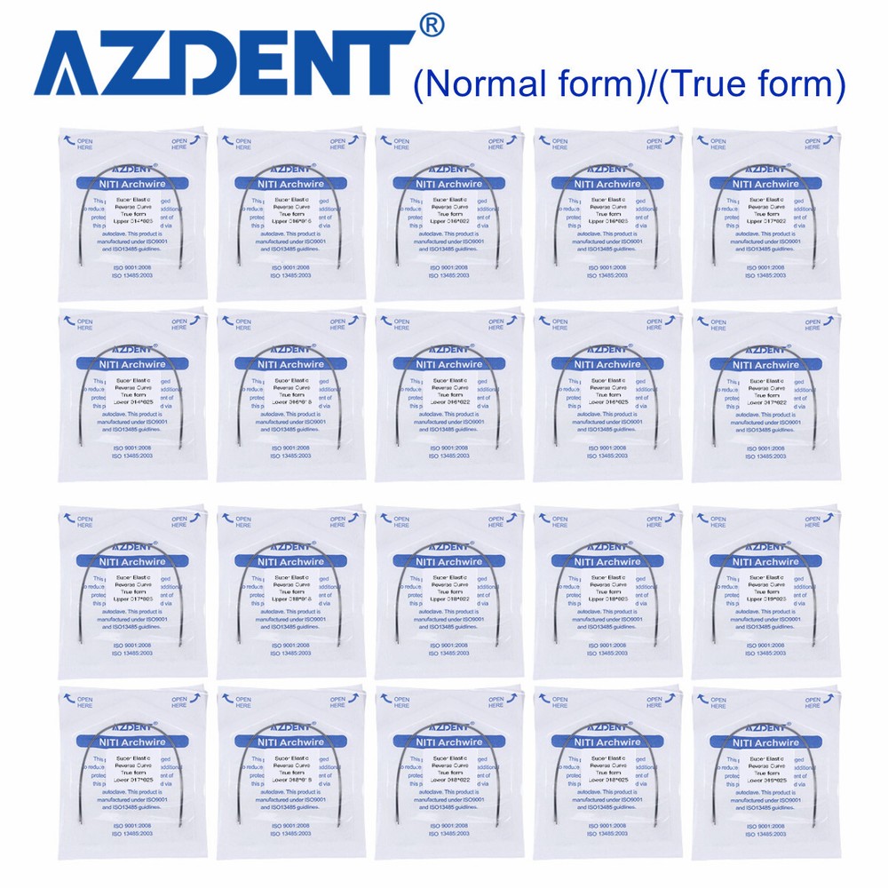 AZDENT Orthodontic Super Elastic Reverse Curve Rectangular Arch Wire True/Normal