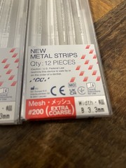 Lot Of 3 GC 000253 Metal Dental Strips #200-B Width Extra Coarse Grit Red 12/Pk