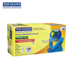 Disposable Nitrile Glove Latex Powder Free TOP GLOVE FROM MALAYSIA 100’s BLUE