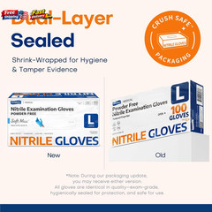 Supmedic Nitrile Exam Gloves, 100 Count, Food Safe, Powder-Free