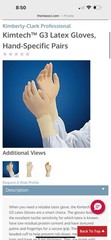Kimtech G3 Latex Gloves 56828 Size 6.5 Hand Specific