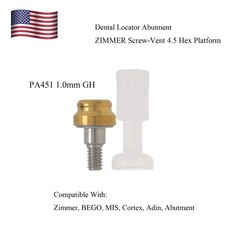 Zimmer Tapered Screw-Vent 4.5mm Internal Hex Implant 1-5mm for Locator Abutment