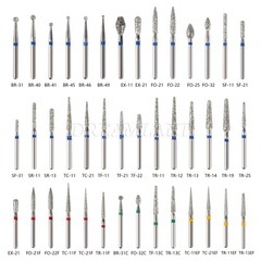 100 piezas/20 tipos Burr fresas de diamante salees FG medio 1,6mm Kit FG1.6MM