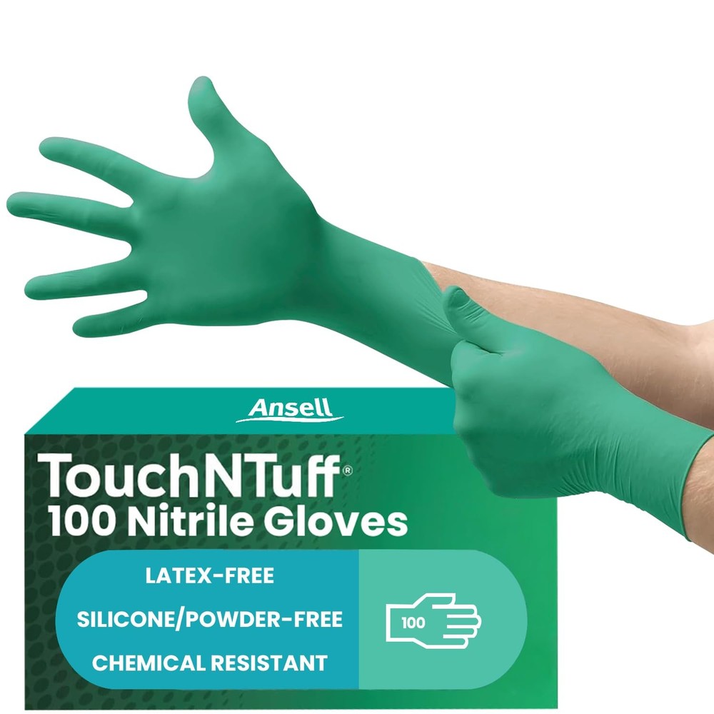 Ansell TouchNTuff 92600 Disposable Nitrile Gloves Size 9 Pack of 100 Blue