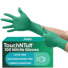 Ansell TouchNTuff 92600 Disposable Nitrile Gloves Size 9 Pack of 100 Blue