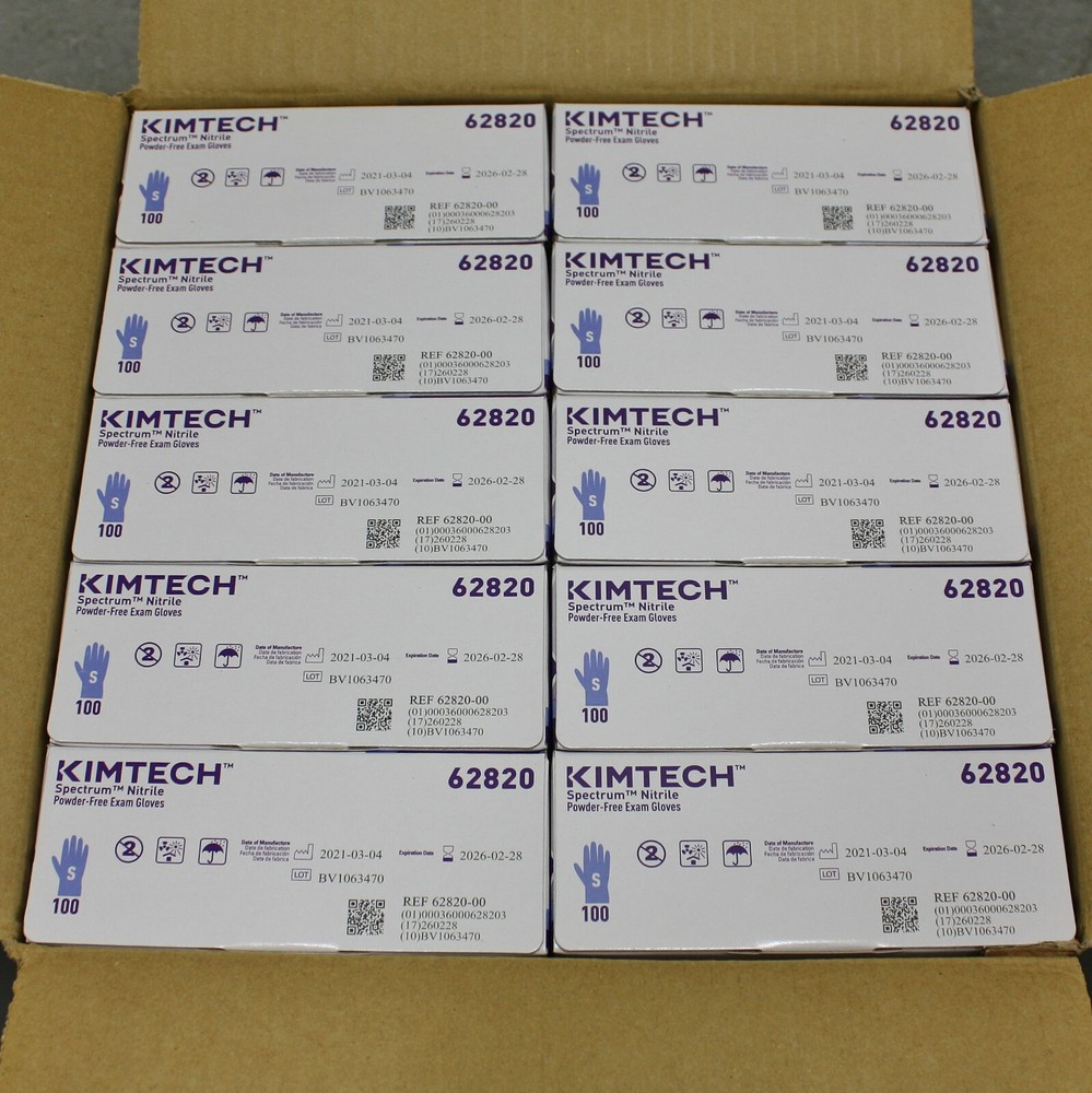 (1000) Kimtech Spectrum Exam Gloves 62820, Size 7 / Small, Blue Nitrile, 6 mil