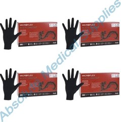 *400-Gloves* Microflex Black Dragon PF Examination Latex X-Small BD-1000-PF