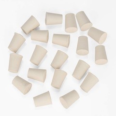 20 PCS Solid White Tapered Lab Rubber Stoppers Size #00 0.43×0.59×0.75 Inch