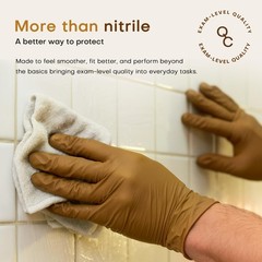 SUP Nitrile Gloves, PowderFree, Food Safe, 100 Count, Medium, Tan