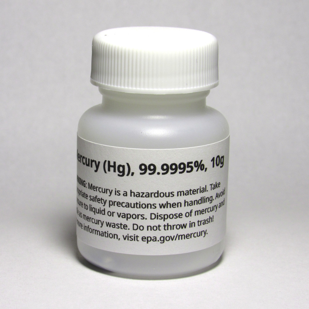 10g-400g (0.35oz-14.1oz) 99.9995% Mercury Metal / Elemental Mercury (Hg)