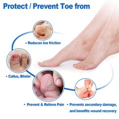8 Pack Silicone Big Toe Protectors Women & Men (Toe Caps Beige-8 Pcs（large）