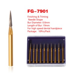 10 Pcs Dental Tungsten Carbide Trimming & Finishing Burs Drill Smooth FG 7901