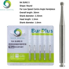 Wave Dental Carbide Round RA Burs Latch Surgical Length Bur RA SURG Contra Angle