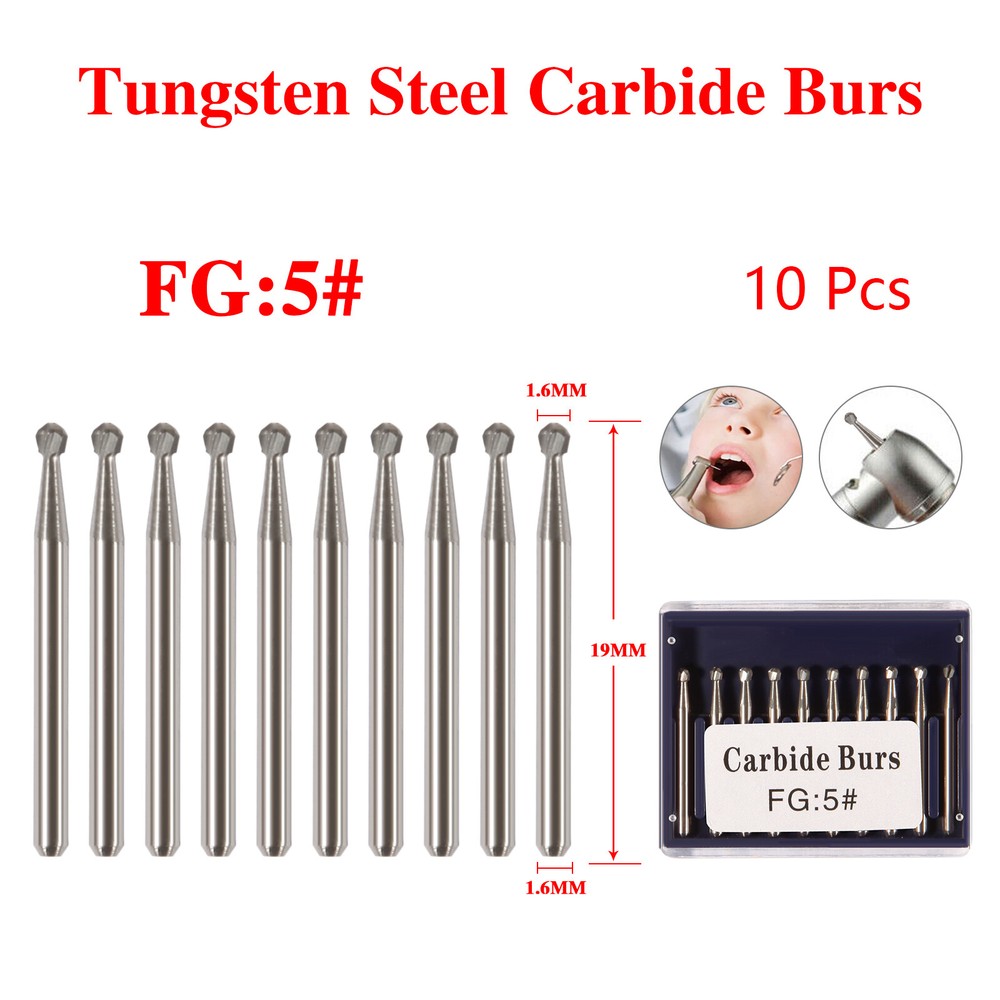 Fresas Dentales de Carburo de Tungsteno Redondas FG Alta Velocidad 19MM