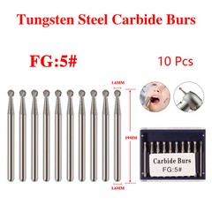 Fresas Dentales de Carburo de Tungsteno Redondas FG Alta Velocidad 19MM