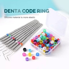 100 Pcs/Box Dental Instrument Hygienist Silicone Color Code Ring Band Circle L/S