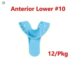 Dental Impression Trays Perforated Plastic Disposable Ped/S/M/L Upper/Lower 12PC