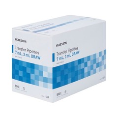 McKesson LDPE Transfer Pipette 7.5 mL 3 mL Draw Volume 500 pcs