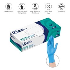 Blue Medium Nitrile Gloves Pack of 1000 Latex Free Powder Free SafeHealth
